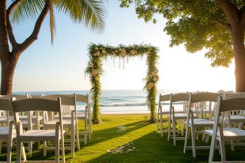 Beautiful outdoor wedding ceremony setup